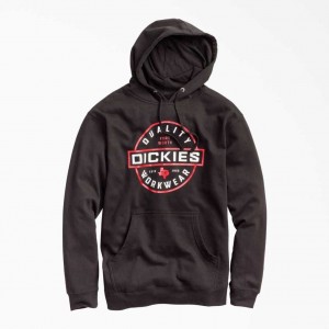 Black Dickies Fleece Quality Workwear Graphic Hoodie | US0002005