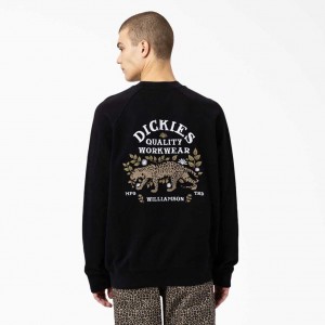 Black Dickies Fort Lewis Embroidered Sweatshirt | US0002006