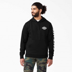 Black Dickies Logo Sleeve Fleece Hoodie | US0002015