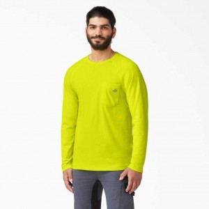 Bright Yellow Dickies Cooling Long Sleeve T-Shirt | US0000885