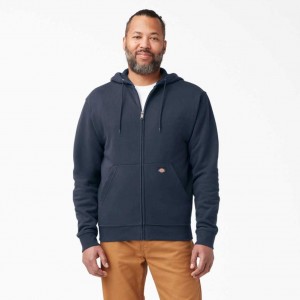 Dark Navy Dickies Midweight Fleece Zip Hoodie | US0002023