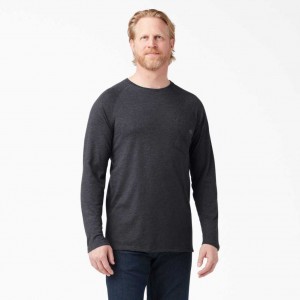 Heather Black Dickies Cooling Long Sleeve T-Shirt | US0000890