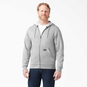 Heather Gray Dickies Midweight Fleece Zip Hoodie | US0001494