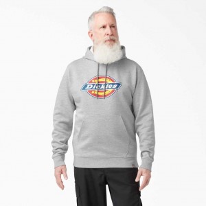 Heather Gray Dickies Tri-Color Logo Fleece Hoodie | US0002038