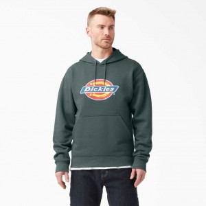 Lincoln Green Dickies Water Repellent Tri-Color Logo Hoodie | US0002066