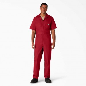 Red Dickies Short Sleeve Coveralls | US0001826