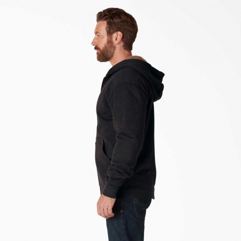 Black Dickies High Pile Fleece Lined Full Zip Hoodie | US0002013