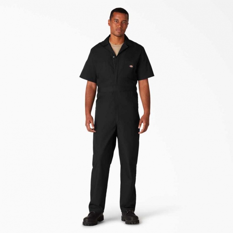 Black Dickies Short Sleeve Coveralls | US0001822