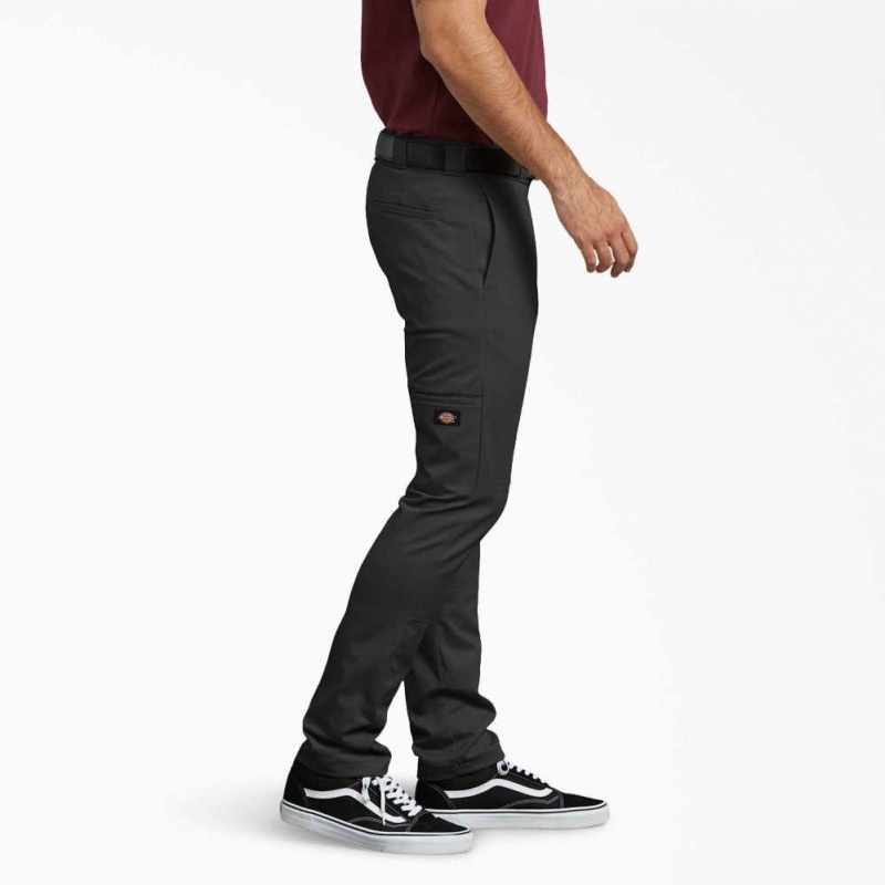 Black Dickies Skinny Fit Straight Leg Double Knee Work Pants | US0001378