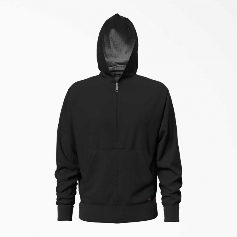 Black Dickies Thermal Lined Full-Zip Fleece Hoodie with DWR | US0002036