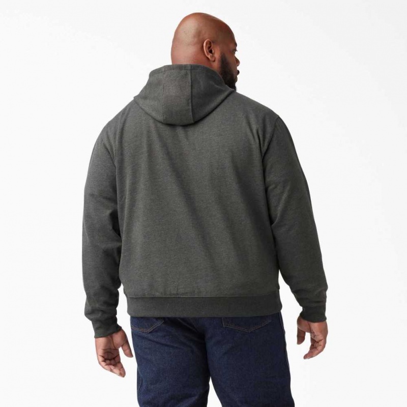 Dark Heather Gray Dickies Midweight Fleece Zip Hoodie | US0001495