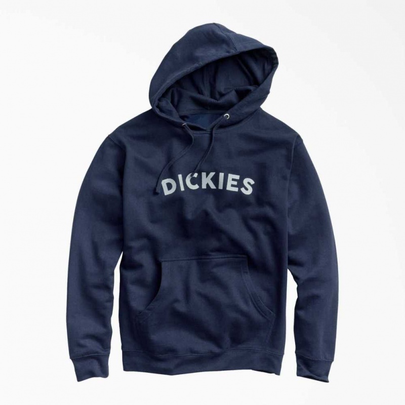 Dark Navy Dickies Fleece Block Logo Hoodie | US0001984