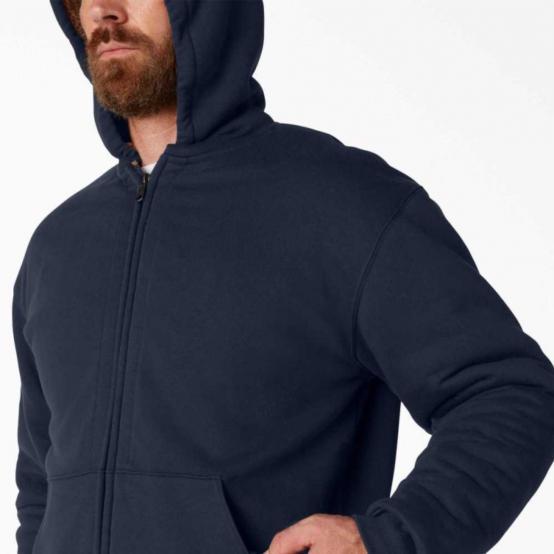 Dark Navy Dickies High Pile Fleece Lined Full Zip Hoodie | US0002012