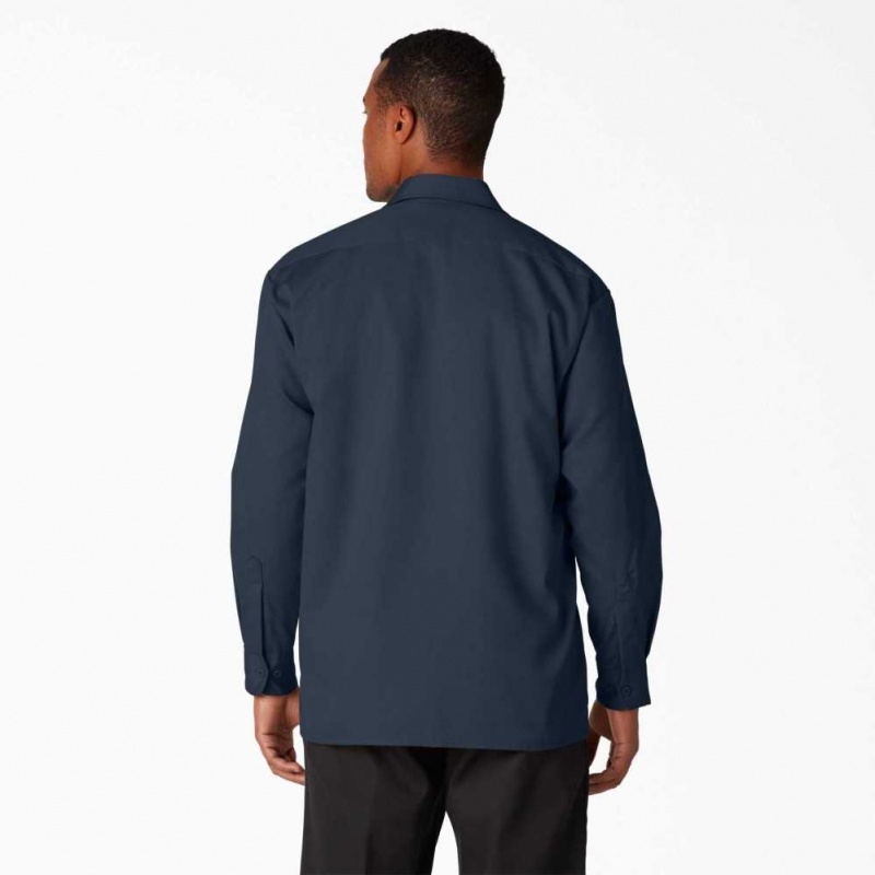 Dark Navy Dickies Long Sleeve Work Shirt | US0001381