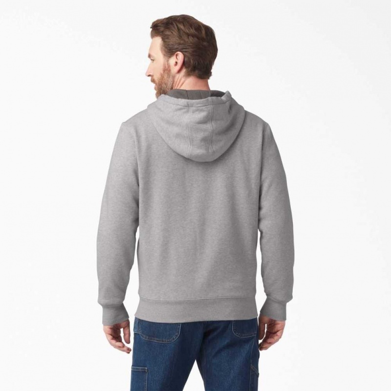 Heather Gray Dickies Thermal Lined Full-Zip Fleece Hoodie with DWR | US0002035