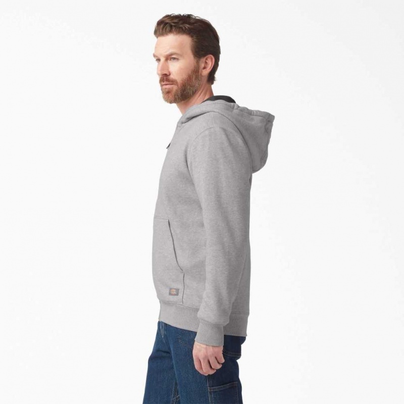 Heather Gray Dickies Thermal Lined Full-Zip Fleece Hoodie with DWR | US0002035