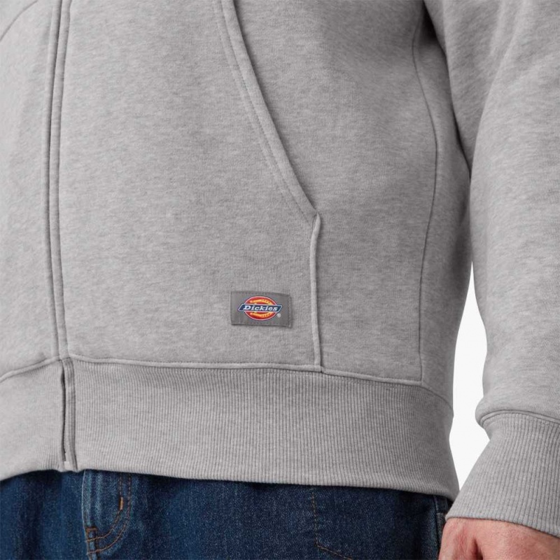 Heather Gray Dickies Thermal Lined Full-Zip Fleece Hoodie with DWR | US0002035