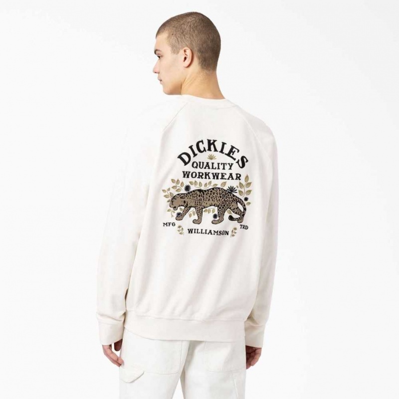 White Dickies Fort Lewis Embroidered Sweatshirt | US0002007